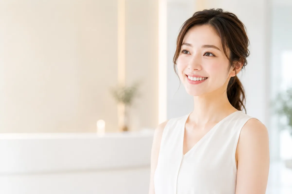 医療ホワイトニングを受ける女性